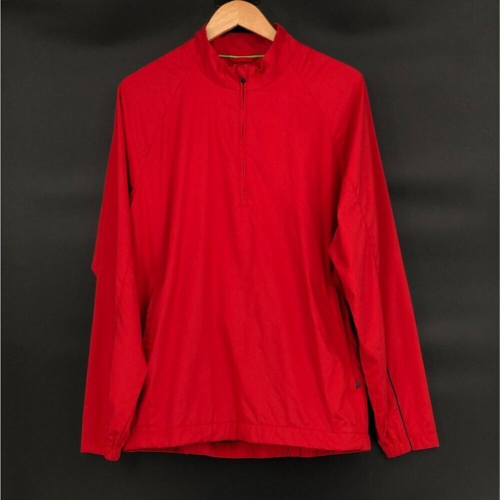 Adidas Golf Men's ClimaProof Windbreaker Pullover Jacket M Red Outdoor Sports